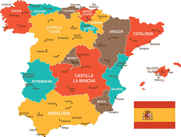 Map of the Spain - illustration